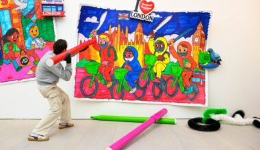 PRIEST's latest London exhibition blends naive artwork with big themes