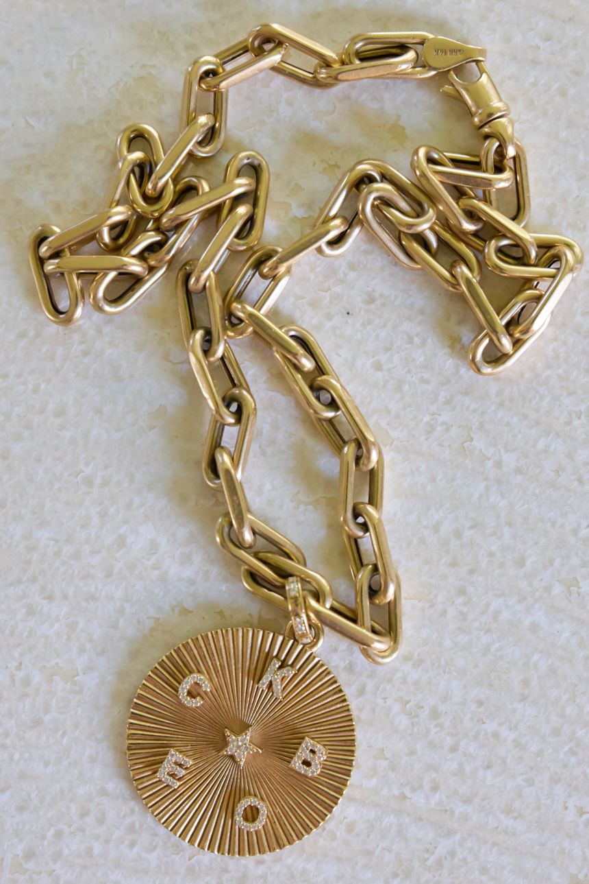 The necklace Wearstler wears every day from her husband.