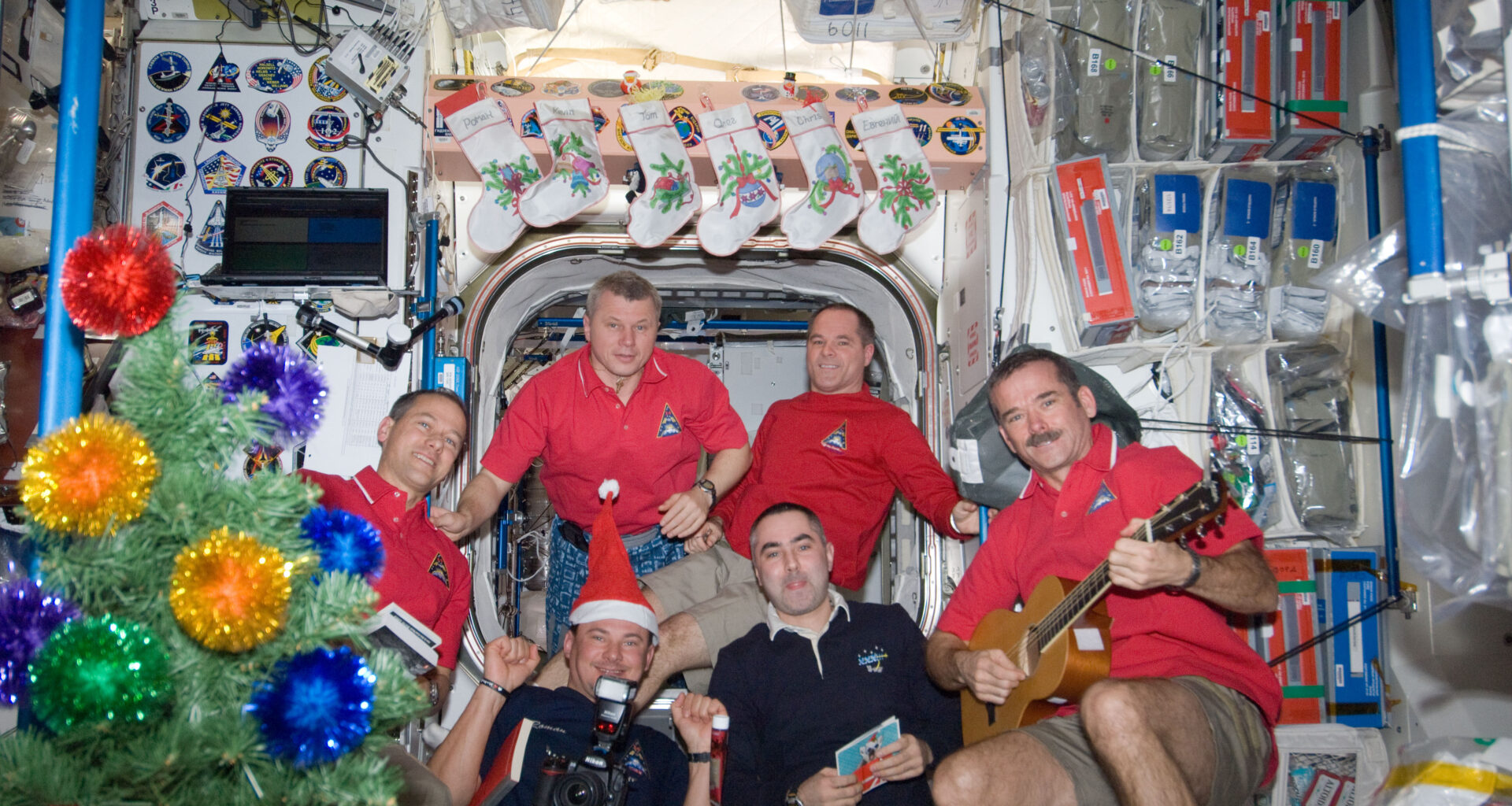 Expedition 34 crew members pictured in the Unity node of the International Space Station in December 2012. Credit: NASA