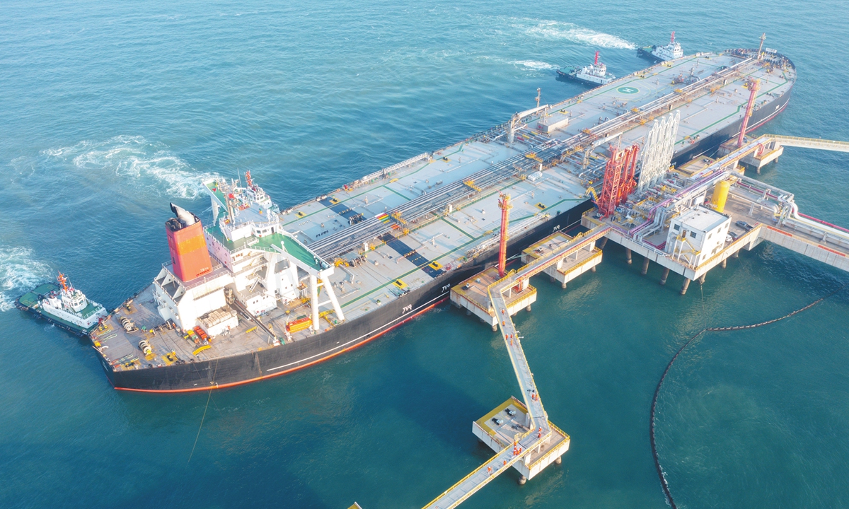 The first batch of zero-tariff petrochemical raw and auxiliary materials arrived at Yangpu Port in Hainan Province on December 18, 2025, after China on Thursday launched island-wide special customs operations in the Hainan Free Trade Port (FTP), the world's largest FTP by area. Photo: VCG