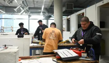 Plumbing students work during a plumbing class at City of Westminster College, Paddington, in London, Britain, on Nov 20.