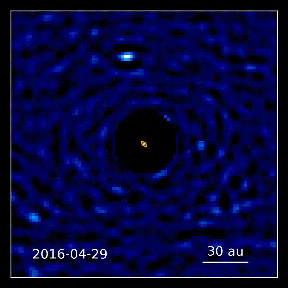 A Time Lapse Capture Of Exoplanet Hd 143811 Ab B As It Revolves Around Its Twin Stars.