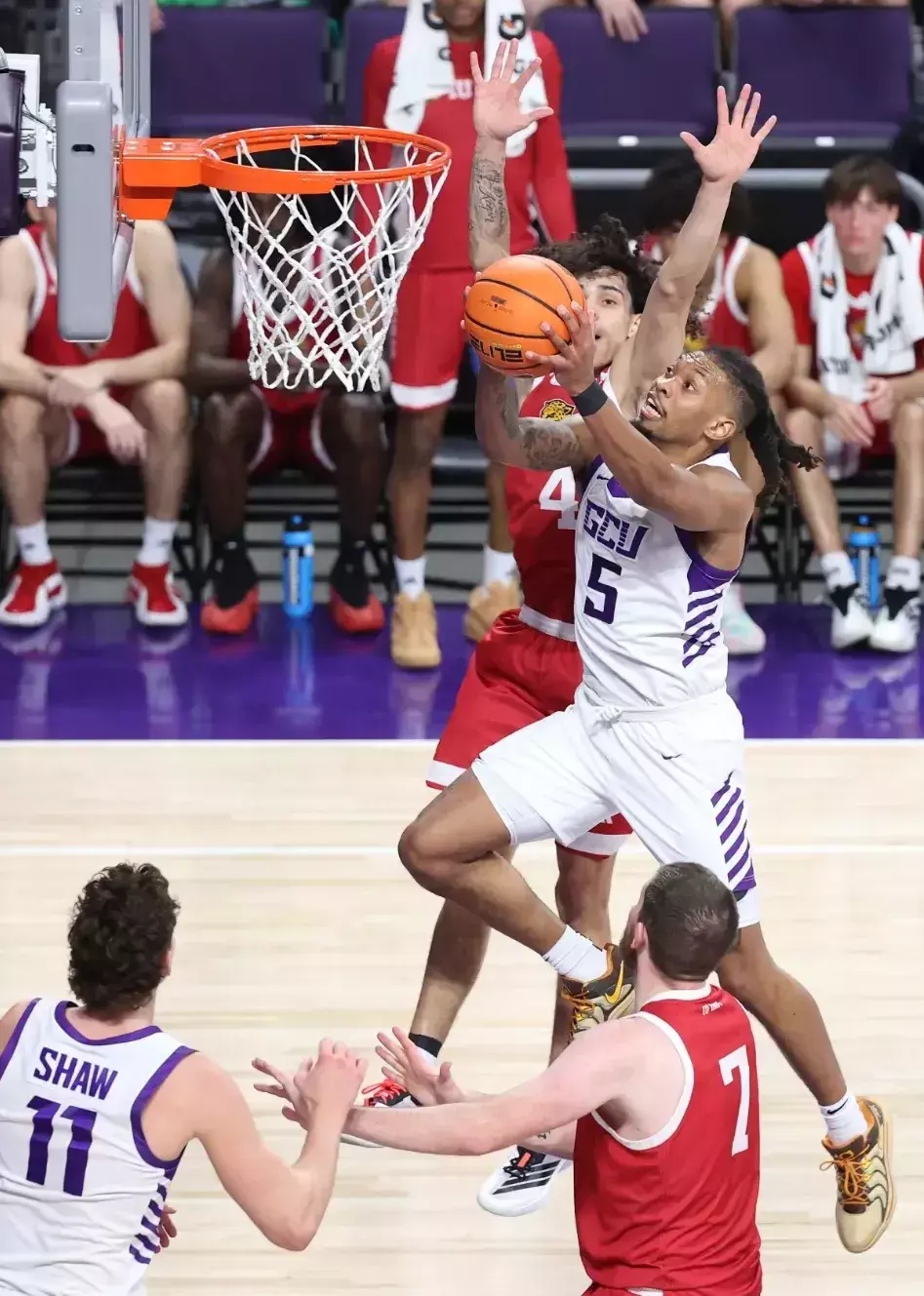 Phoenix, AZ  Dec. 22, 2025:   The Lopes win 91-78 over IU Indy at Global Credit Union Arena.  David Kadlubowski/GCU 