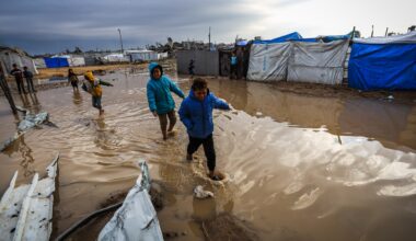 Heavy rains flood tents sheltering the displaced, heaping misery on Gaza | Israel-Palestine conflict News