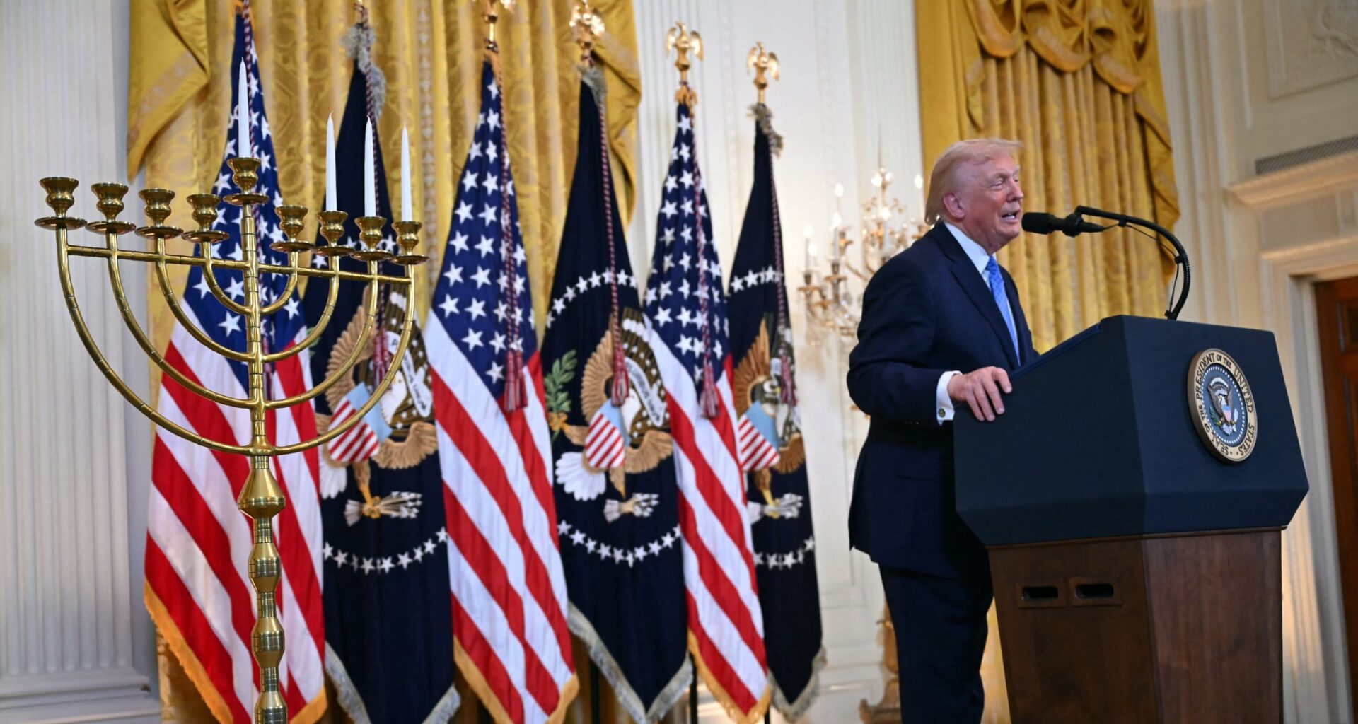 At White House Hanukkah party, Trump laments 'Jewish lobby' no longer most powerful