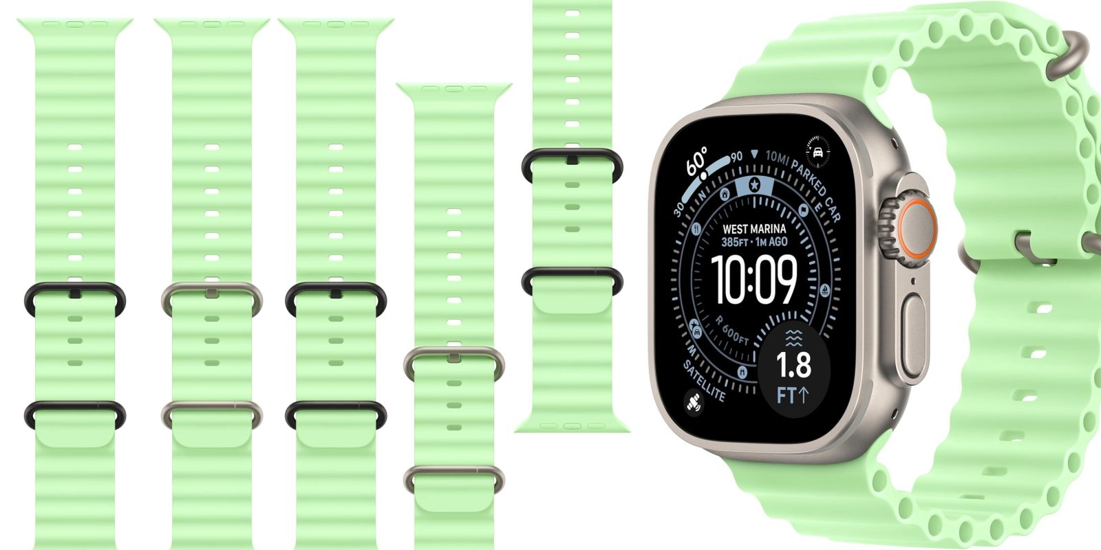 Apple Watch Ocean Band Neon Green