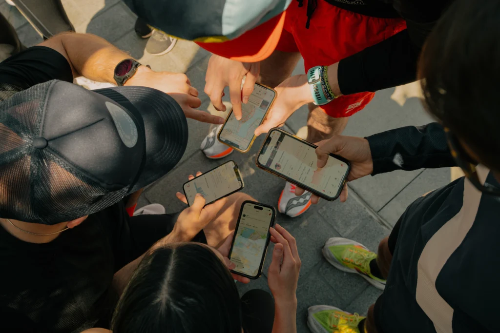 people compare their results on the Strava app