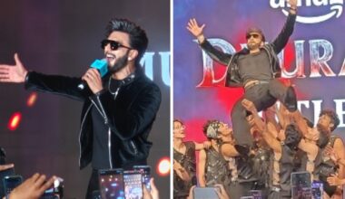 Dhurandhar music launch: Ranveer Singh sets the stage on FIRE; sings ‘Ghafoor’, lifted in the air by Kings United dancers : Bollywood News