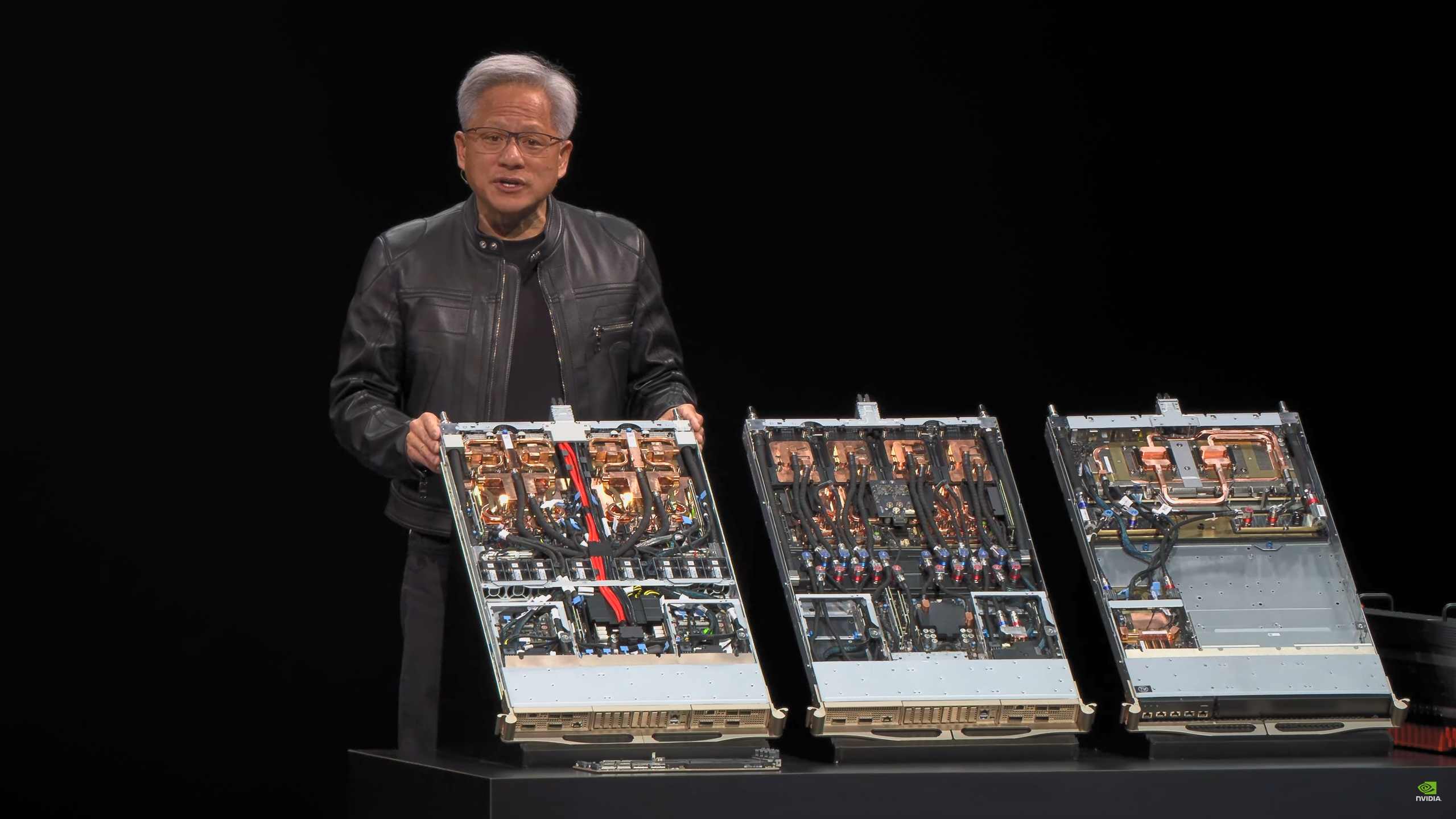 Nvidia CEO Jensen Huang Next to a B200 Node