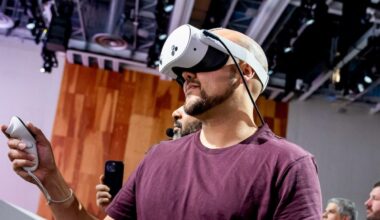 An attendee wears a Quest 3s virtual reality headset during the Meta Connect event in Menlo Park, California, US, on Wednesday, Sept. 25, 2024. 