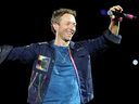 Chris Martin of Coldplay performs on a stop of the band's Music of the Spheres world tour at Allegiant Stadium on June 06, 2025 in Las Vegas, Nevada. 