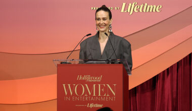 Sarah Paulson speaks onstage during The Hollywood Reporter Women In Entertainment Presented By Lifetime at The Beverly Hills Hotel on December 03, 2025 in Beverly Hills, California.