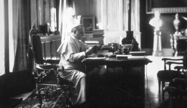 Pope Pius XI reading in his study in the Vatican. (Photo by Hulton Archive/Getty Images)