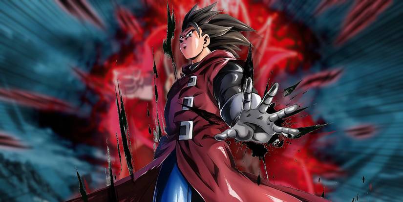 Giblet from Dragon Ball Legends poses in character artwork for the game