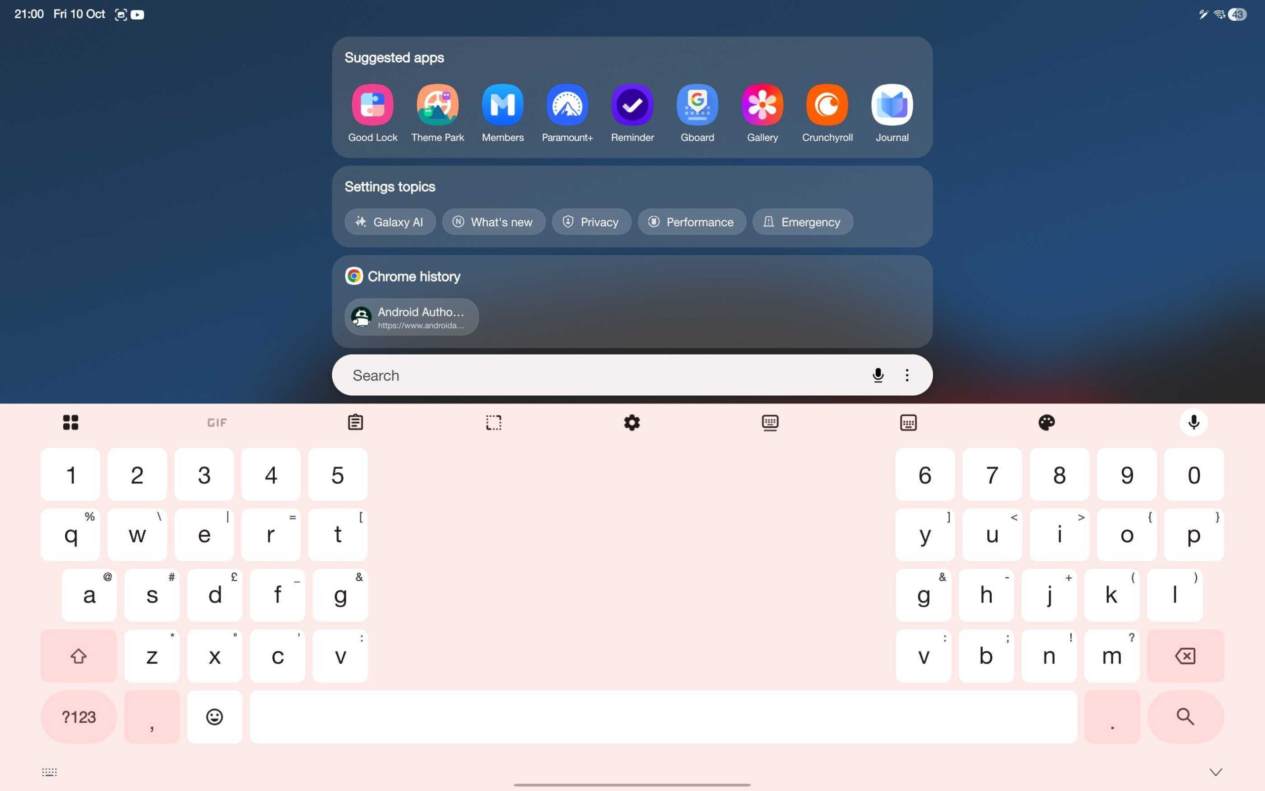 Google Chrome tab appearing in Samsung Finder