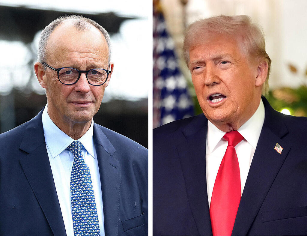 מימין נשיא ארה"ב דונלד טראמפ וקנצלר גרמניה פרידריך מרץ