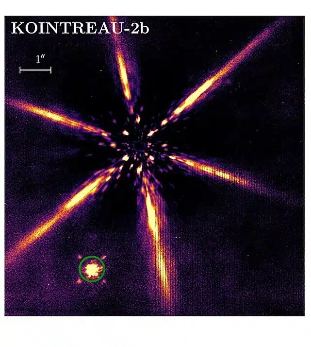 Kointreau 2b Shows Up As The Bright Speck In The Green Circle (lower Left) After The Star’s Central Glare Is Suppressed.