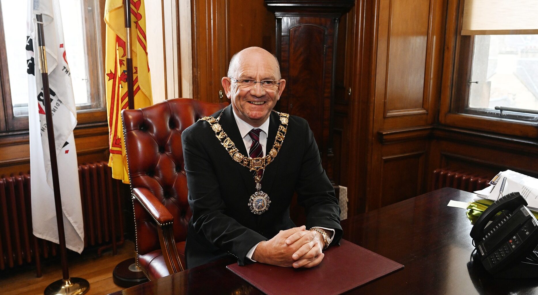 Lord Provost at desk