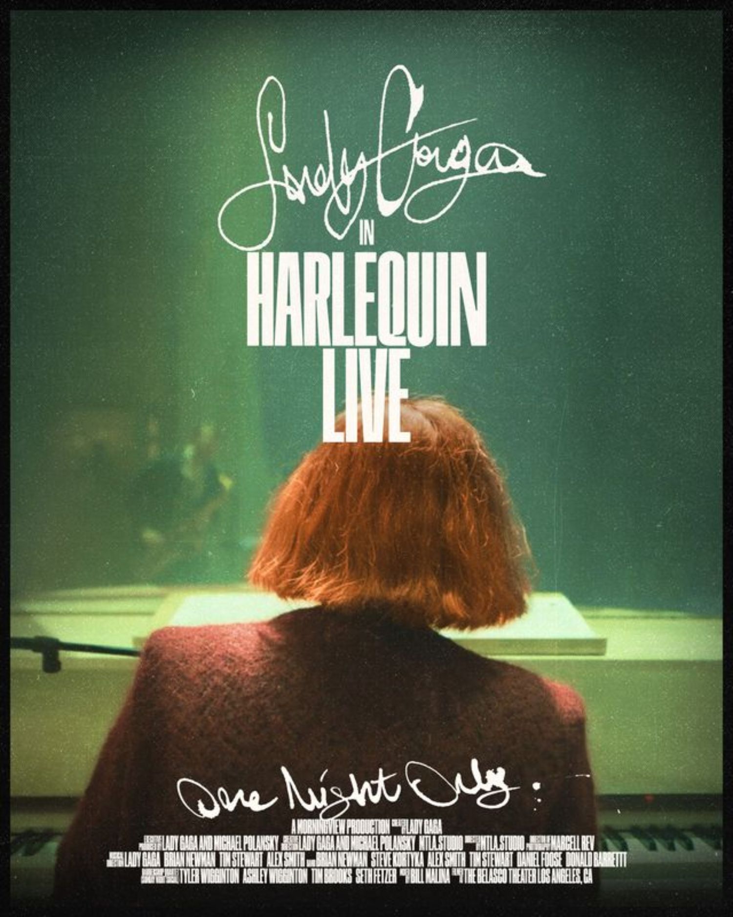 Lady Gaga Harlequin Concert Film Poster YouTube Streaming Christmas Eve Harlequin One Night Only
