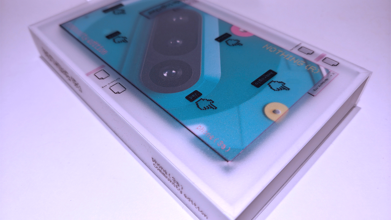 Nothing 3a Community Edition, a green phone on a white table