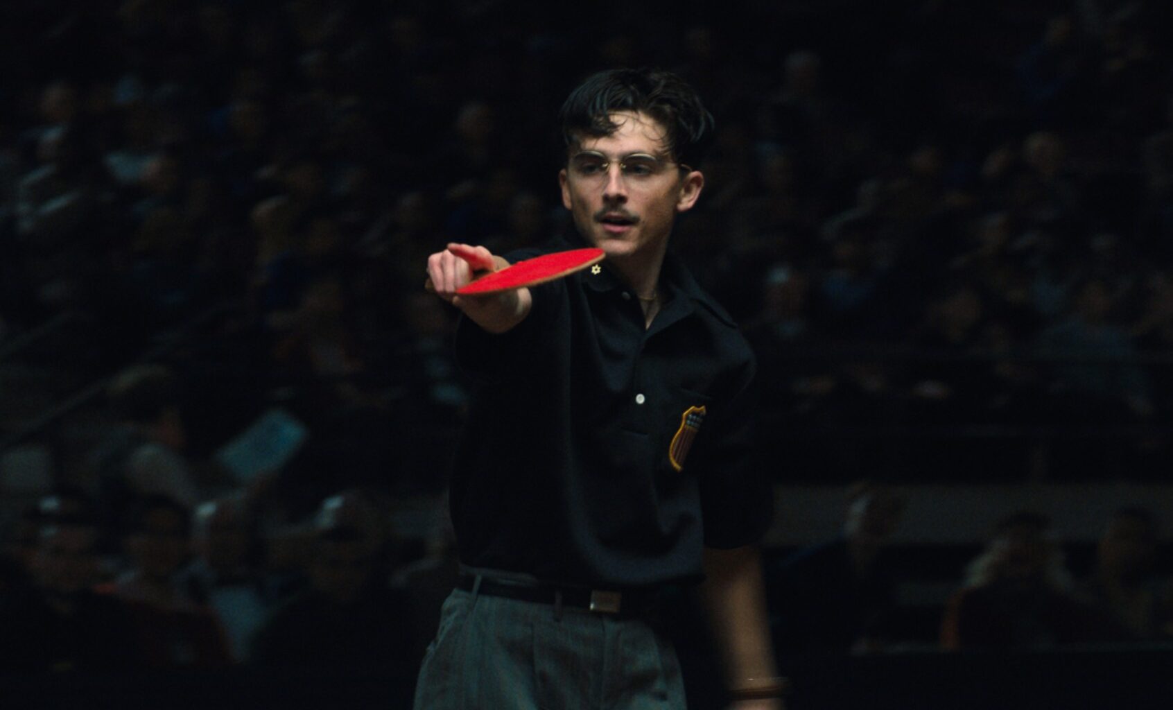 Timothée Chalamet as Marty Mauser in "Marty Supreme" (A24)