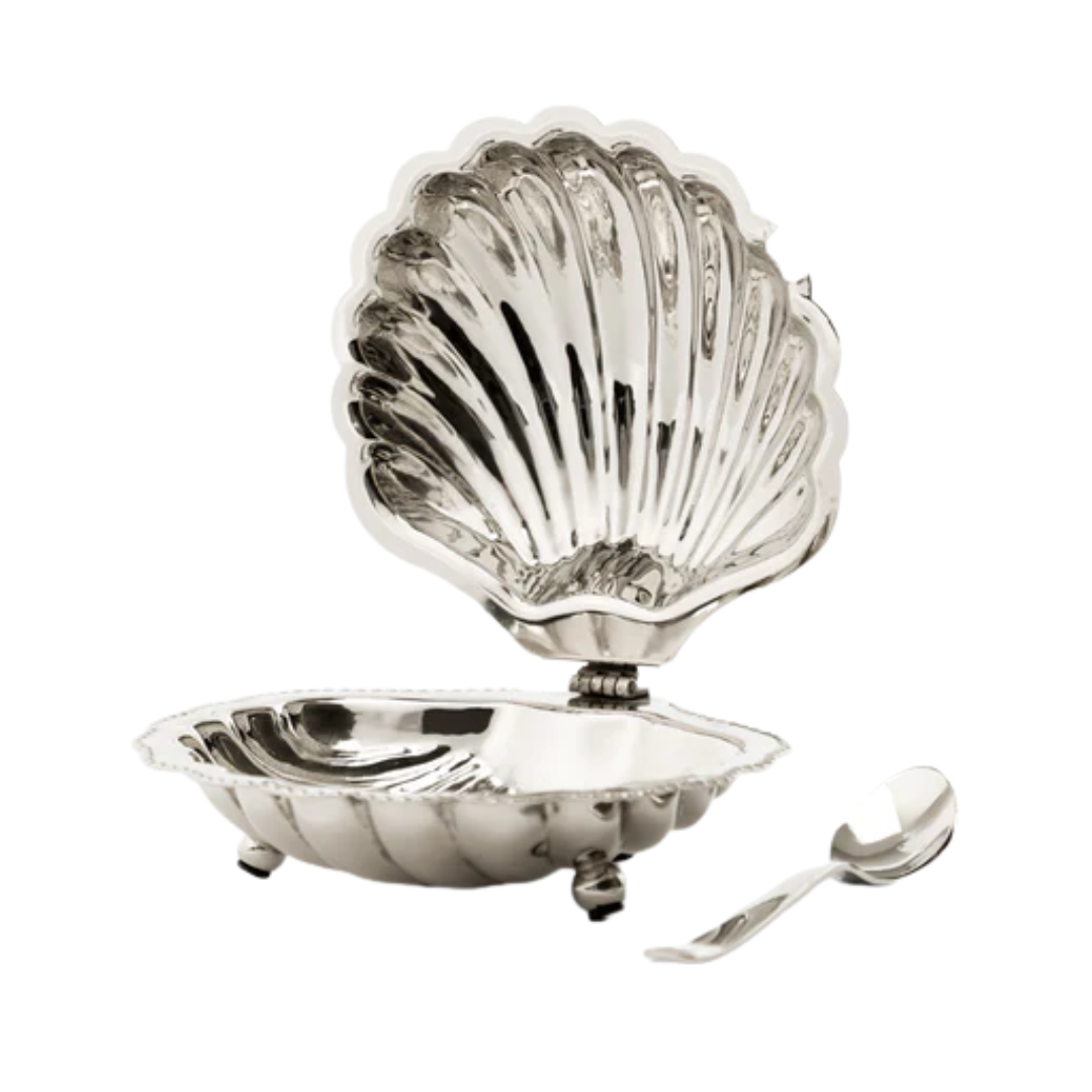 Clam Shell Serving Dish With Spoon