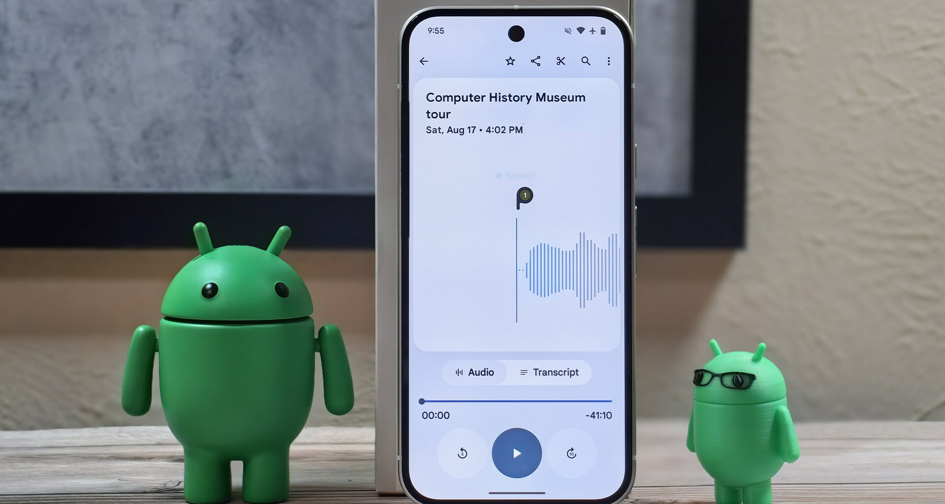Pixel Recorder app on the Google Pixel 9