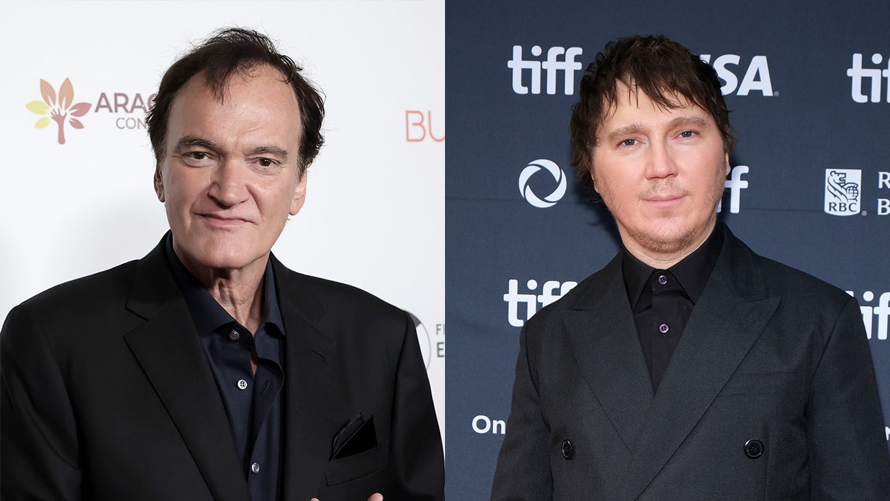 A split image of Quentin Tarantino and Paul Dano