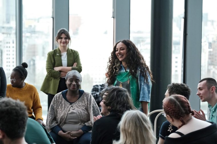 ROCKERDALE STUDIOS FOR ITV1 AND ITVX THE ASSEMBLY EPISODE 3 Pictured: THE ASSEMBLY INTERVIEW JADE THIRLWALL. This photograph is (C) ROCKERDALE STUDIOS productions and can only be reproduced for editorial purposes directly in connection with the programme or event mentioned above, or ITV plc. This photograph must not be manipulated [excluding basic cropping] in a manner which alters the visual appearance of the person photographed deemed detrimental or inappropriate by ITV plc Picture Desk. This photograph must not be syndicated to any other company, publication or website, or permanently archived, without the express written permission of ITV Picture Desk. Full Terms and conditions are available on the website www.itv.com/presscentre/itvpictures/terms For further information please contact: patrick.smith@itv.com