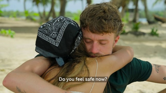Roman Kemp and his sister Harleymoon hugging
