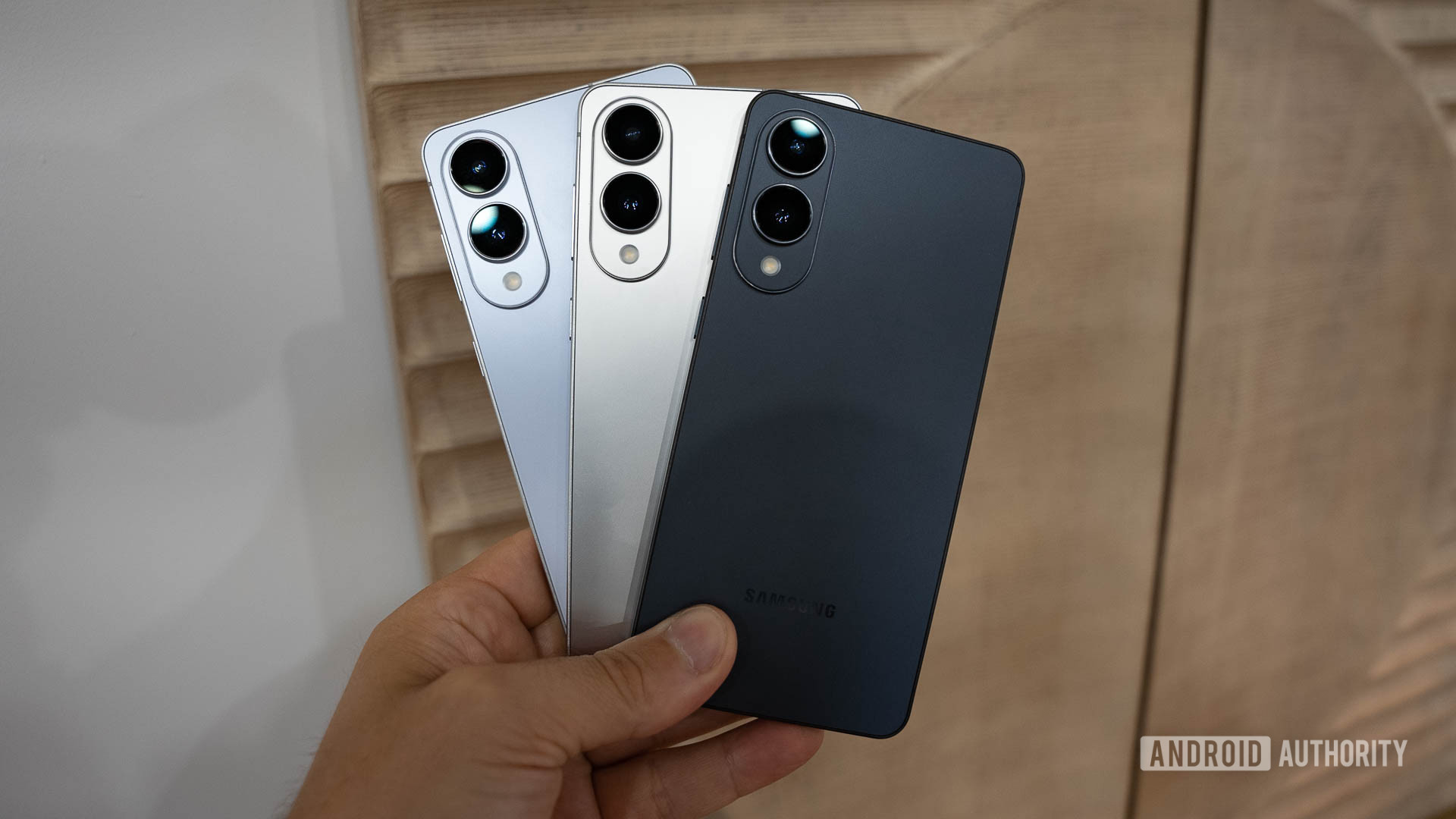 Samsung Galaxy S25 Edge All Three Colors In hand Fanned