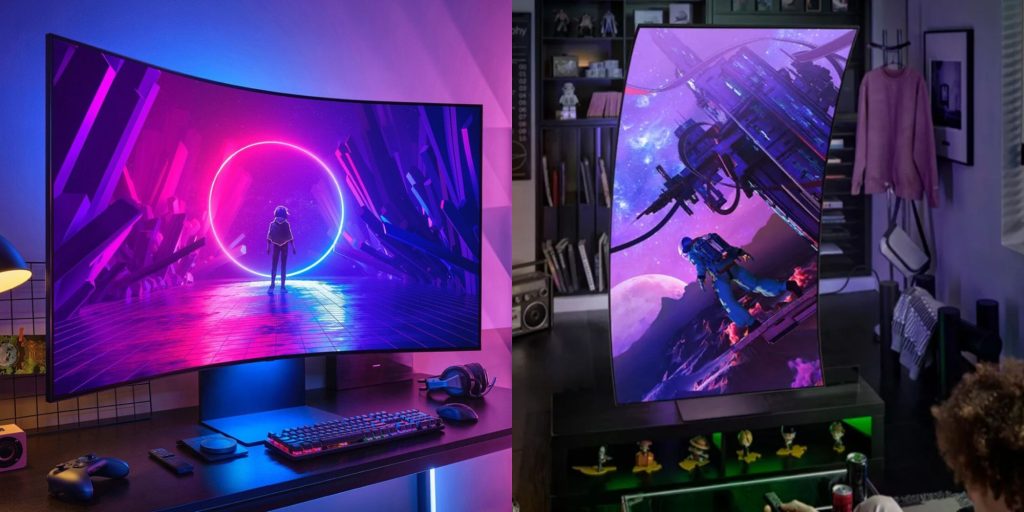 Image showing renders of Samsung's 55-inch Odyssey Ark 2nd-gen gaming monitor.