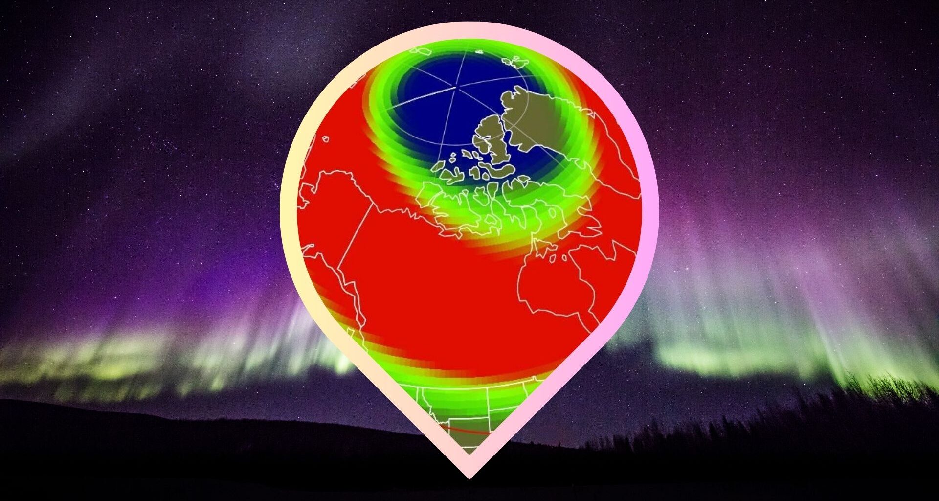 graphic detailing which 17 us states the northern lights might be visible from tonight.