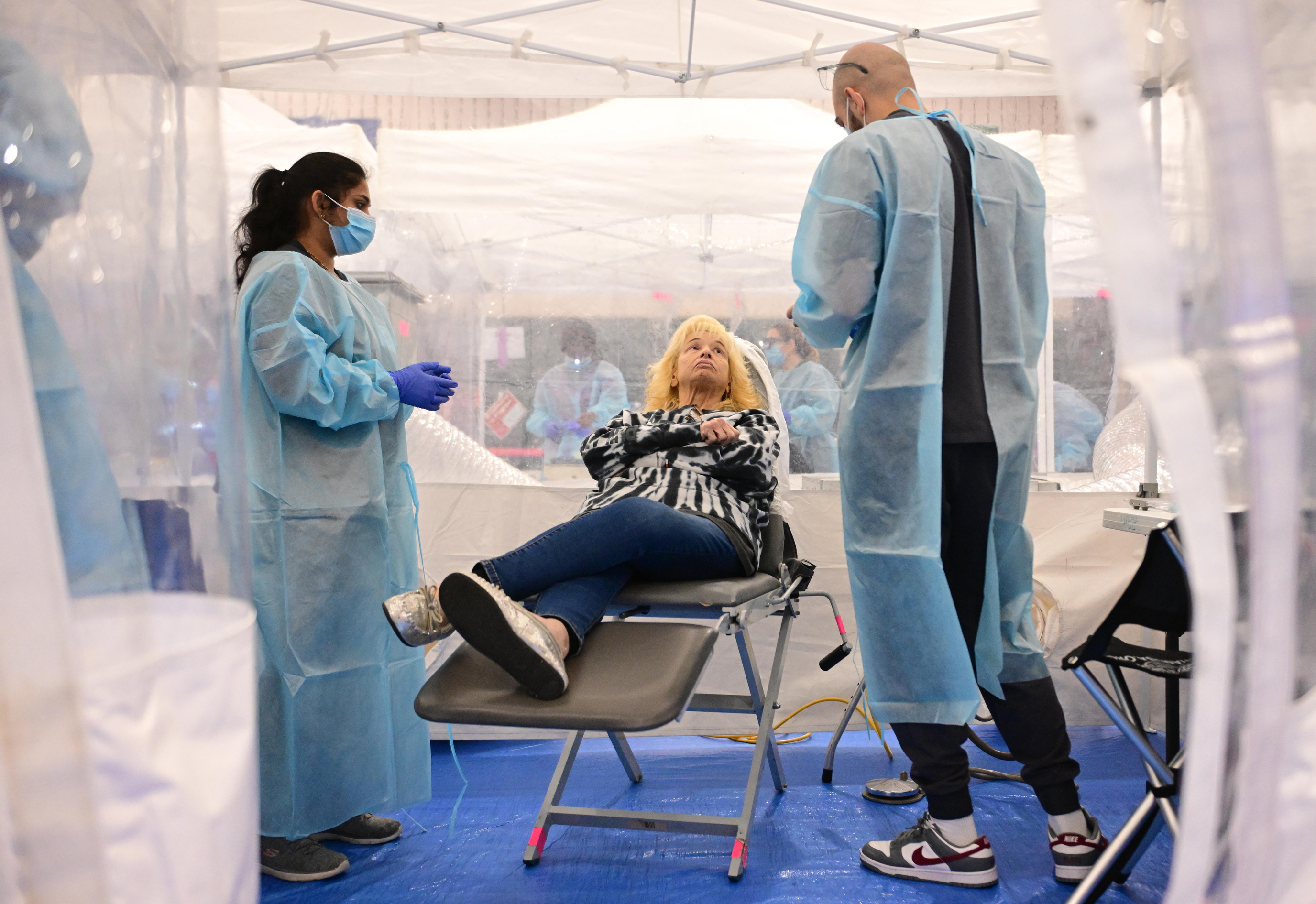 Rosie Peters of Slatington gets a tooth extraction by Dr....