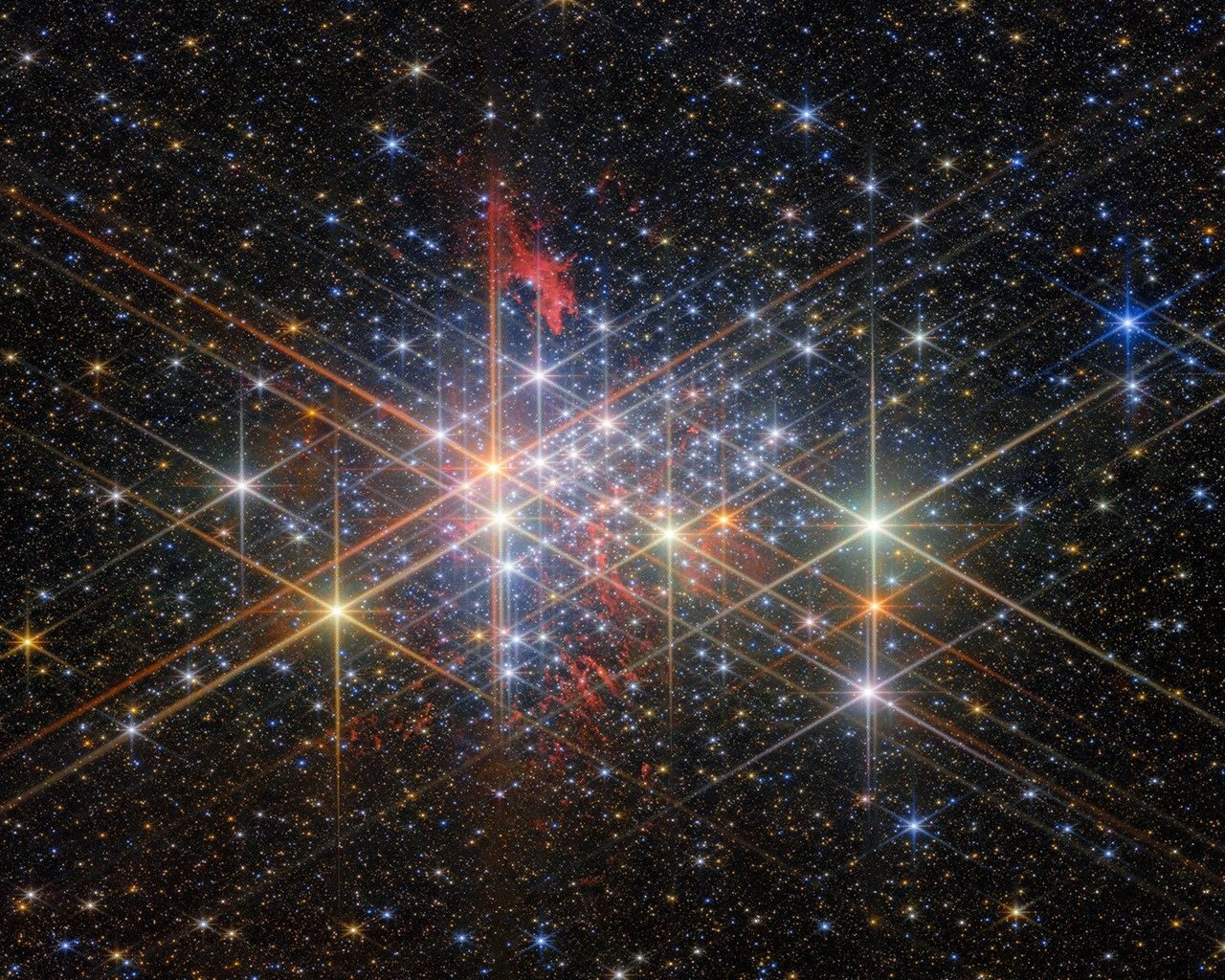 A cluster of multicolored stars