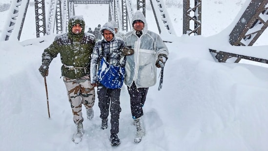 At least eight were reported dead in February, when an avalanche struck a village in Uttarakhand’s Chamoli district, trapping several personnel and labourers. Indian Army troops stationed at Joshimath in a joint rescue effort with the Indian Air Force, Army Aviation, Border Roads Organisation, National Disaster Response Force, State Disaster Response Force and Indo-Tibetan Border Police led the rescue operation.(ITBP via PTI)
