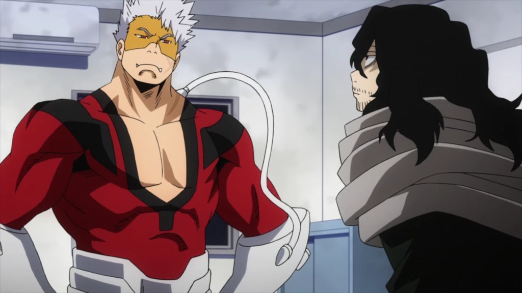 Vlad King talking to Aizawa in My Hero Academia