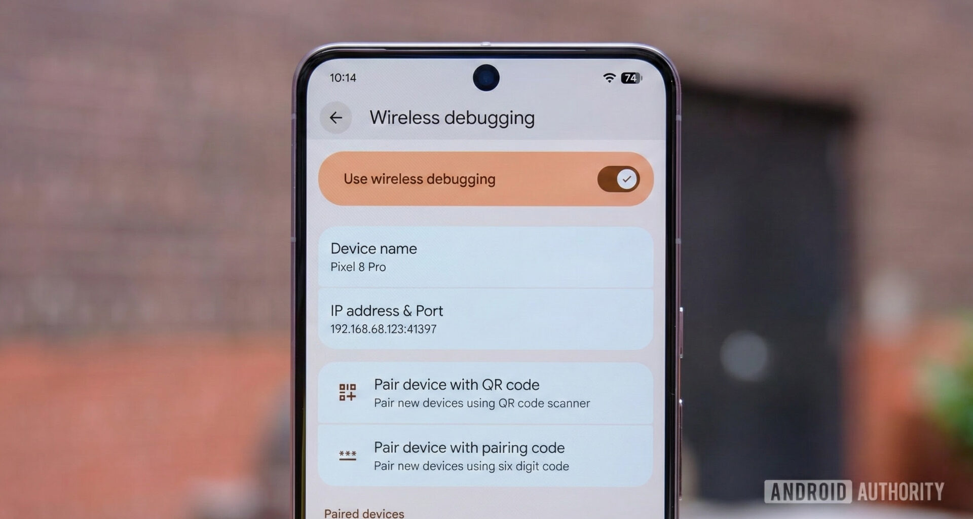 Wireless debugging setting on a Pixel phone by Ryan Haines