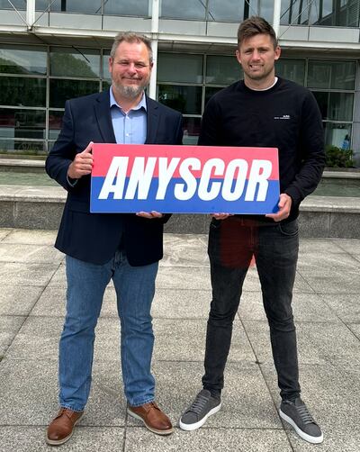 Colin Deering, founder of Anyscor, with Irish rugby international, Ross Byrne, who is part of his advisory team