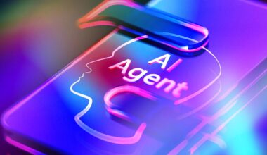 A device screen with an "AI agent" logo