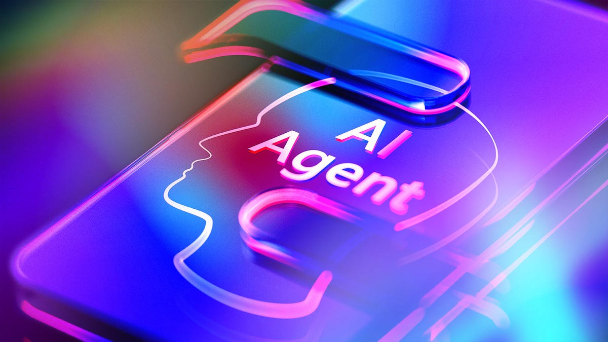 A device screen with an "AI agent" logo