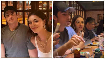 Ananya Panday takes a break from ' Tu Meri Main Tera Main Tera Tu Meri' promotions with Kartik Aaryan for dinner date with boyfriend Walker Blanco - PICS