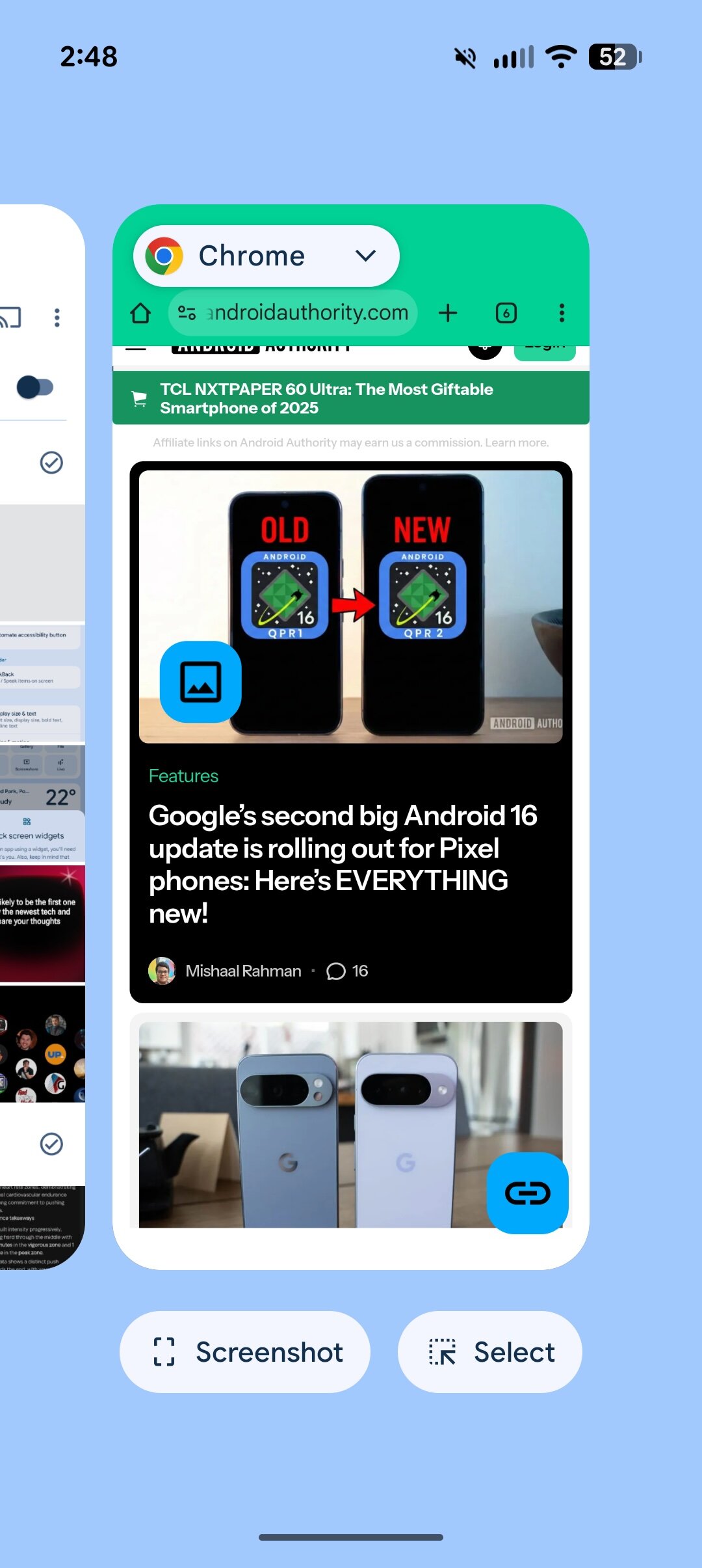 Background blur effect disabled on a Pixel running Android 16 QPR2.