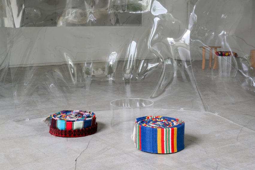 Seating made from rugs