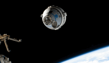 Boeing's Starliner spacecraft approaching the ISS.