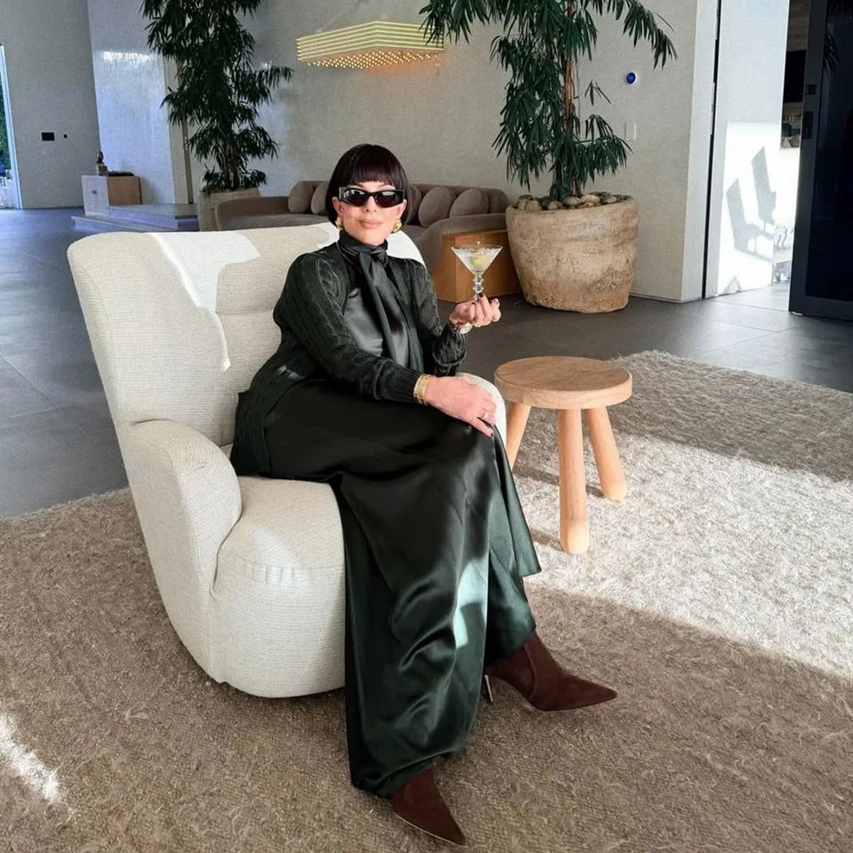 khloe kardashian/Instagram Kris Jenner poses with a martini in a photo share on Nov. 29, 2025