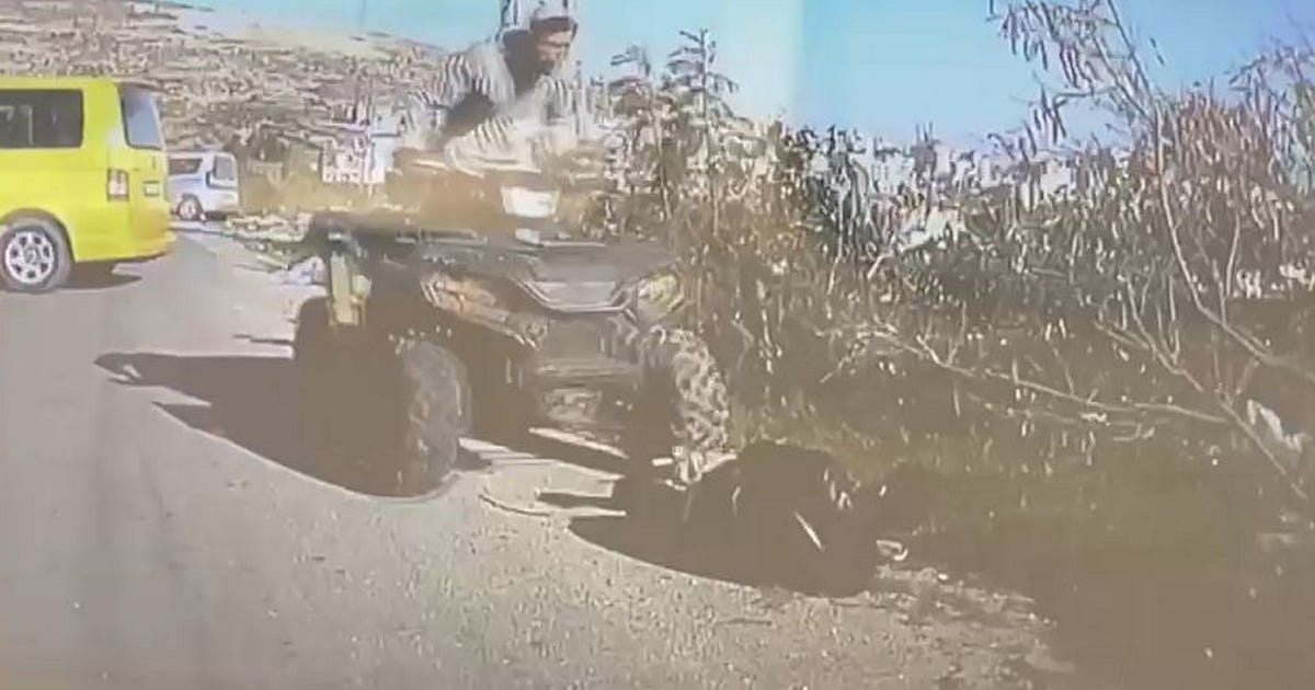 IDF Reservist Caught on Video Driving Tractor Over Palestinian Praying on West Bank Road - Haaretz