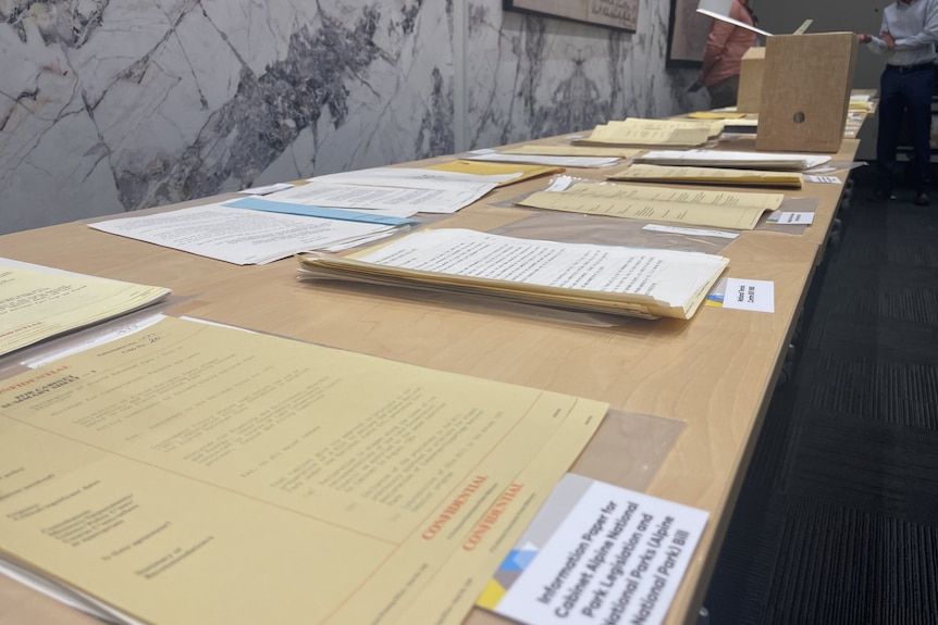 documents on a table