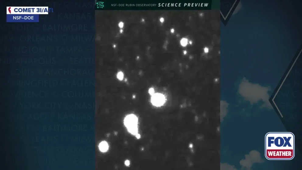 The recently discovered interstellar comet 3I/ATLAS was spotted by the new NSF-DOE Vera C. Rubin Observatory in Chile. 