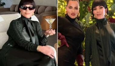 Kris Jenner Shows Off Festive Outfit While Posing with a Martini in Daughter Khloé Kardashian’s Holiday Photo Dump